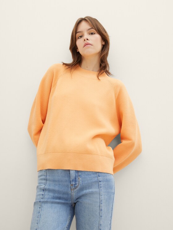 Textured sweater with LENZING(TM) ECOVERO(TM)