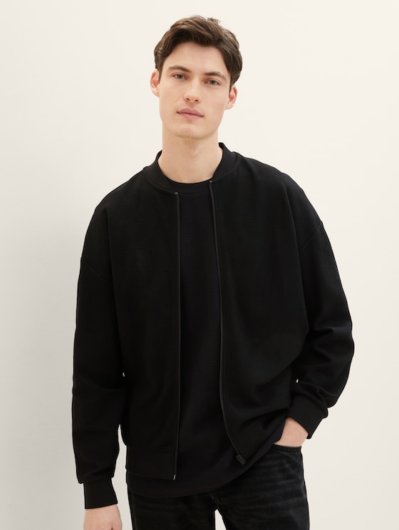 Bomber sweatjacket with texture