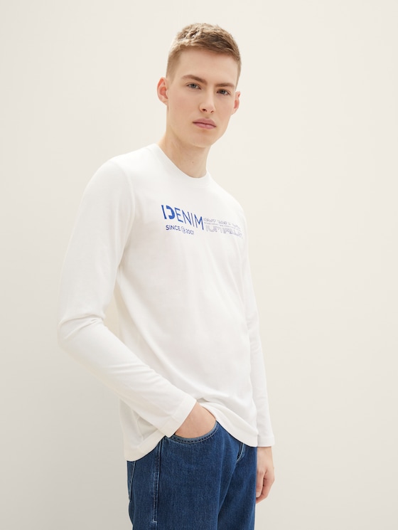 Long-sleeved shirt with a logo print