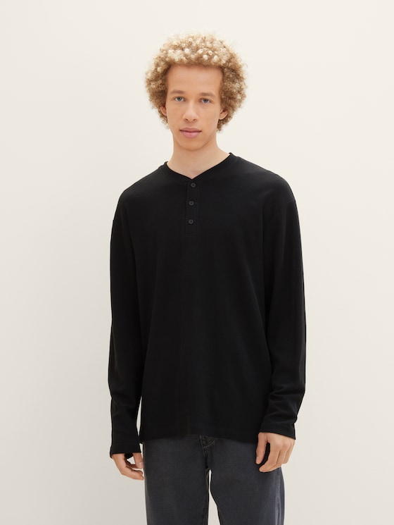 Langarmshirt mit Henleyausschnitt