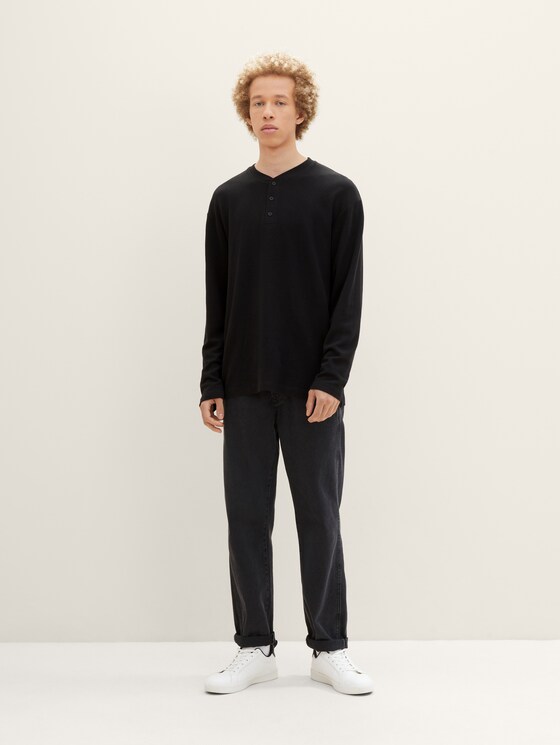 Langarmshirt mit Henleyausschnitt