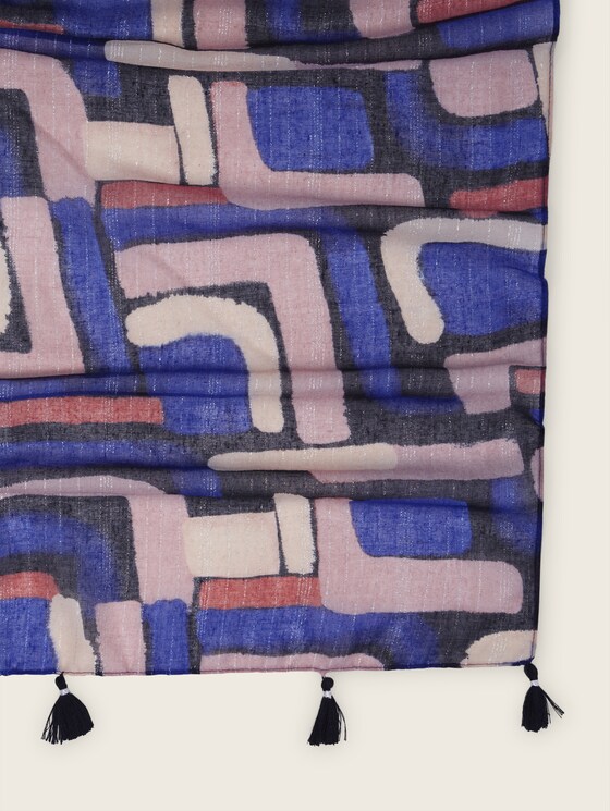 Sjaal met patroon van gerecycled polyester