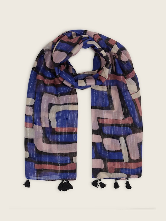 Patterned scarf with recycled polyester