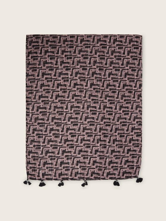 Sjaal met patroon van gerecycled polyester