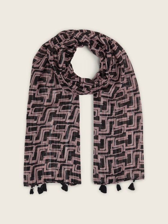 Patterned scarf with recycled polyester