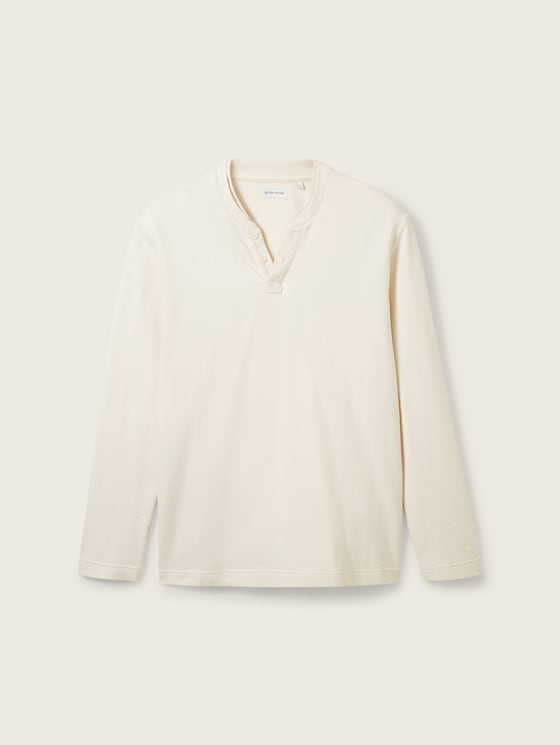 Serafino long-sleeved T-shirt with texture