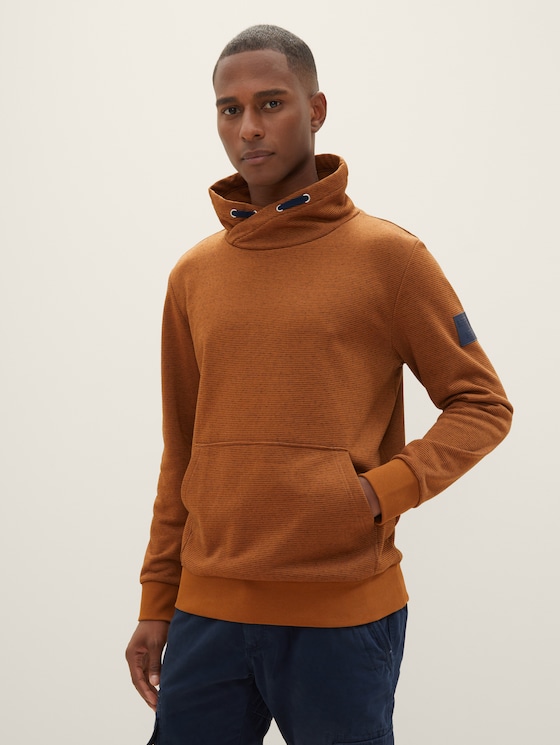 Sweat aspect chiné par Men, cognac dark melange