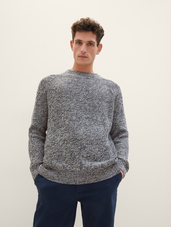 Knitted sweater in a melange look