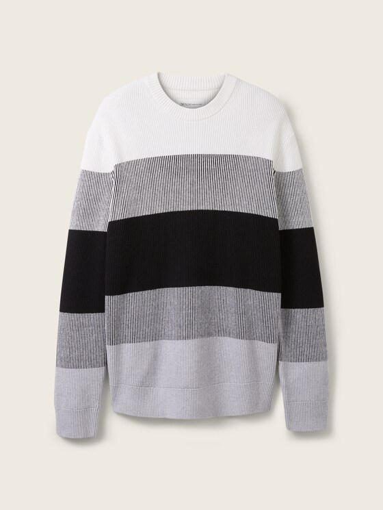 Strickpullover mit Colour Blocking
