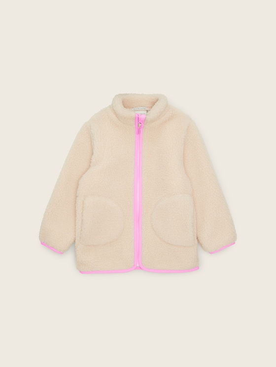 Teddy sweat jacket with recycled polyester