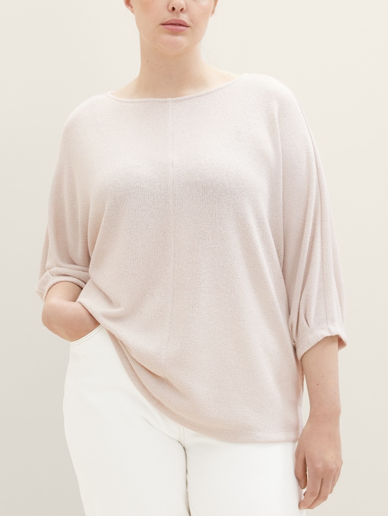 Plus - T-shirt with batwing sleeves