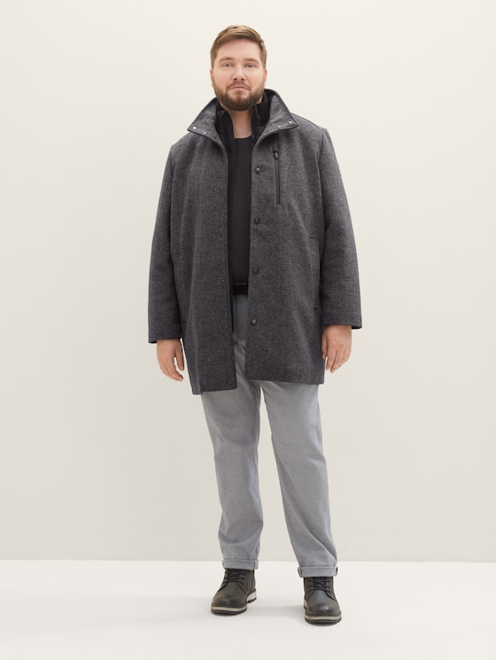 Plus - Coat with a stand-up collar