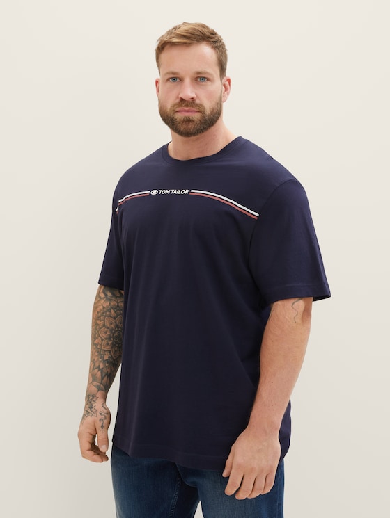 Plus Size - T-Shirt mit Logo-Print von Men Plus Size, sky captain blue