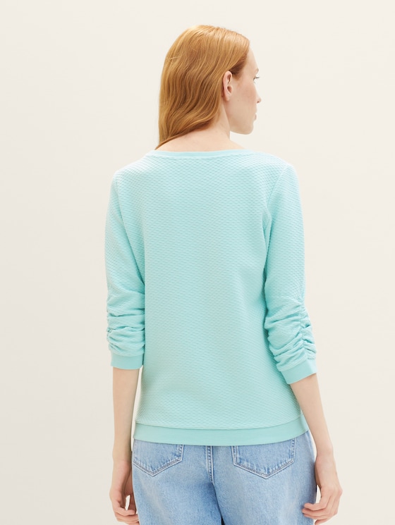 Sweatshirt mit Raffungen von Denim Female, pastel turquoise