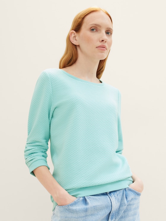 Sweatshirt mit Raffungen von Denim Female, pastel turquoise