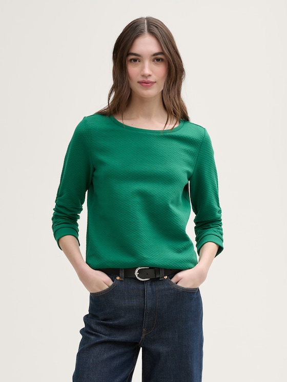 Sweat-shirt à fronces par Denim Female, Luscious Pine Green