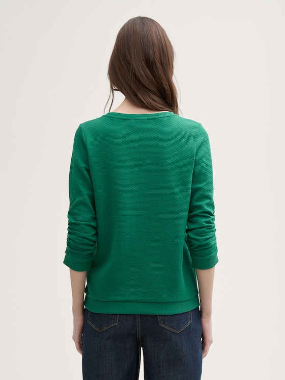 Sweatshirt mit Raffungen von Denim Female, Luscious Pine Green