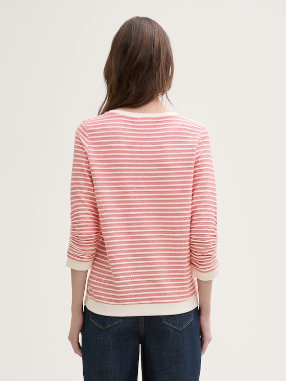Sweatshirt mit Streifenmuster von Denim Female, red white structure stripe