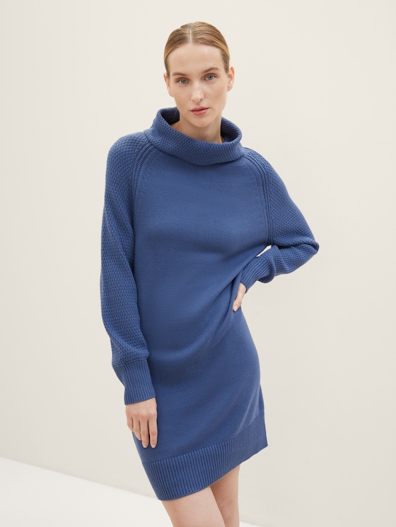 Strickkleid mit Rollkragen von Women, Stormy Sea Blue