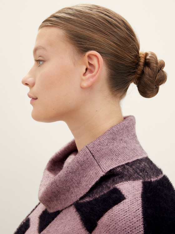 Plus - knitted sweater with a turtleneck