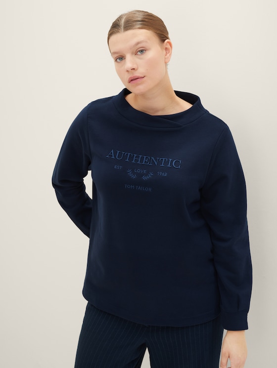 Plus - Sweatshirt with organic cotton by Tom Tailor