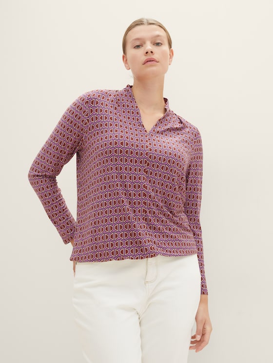 Plus - Patterned long-sleeved shirt