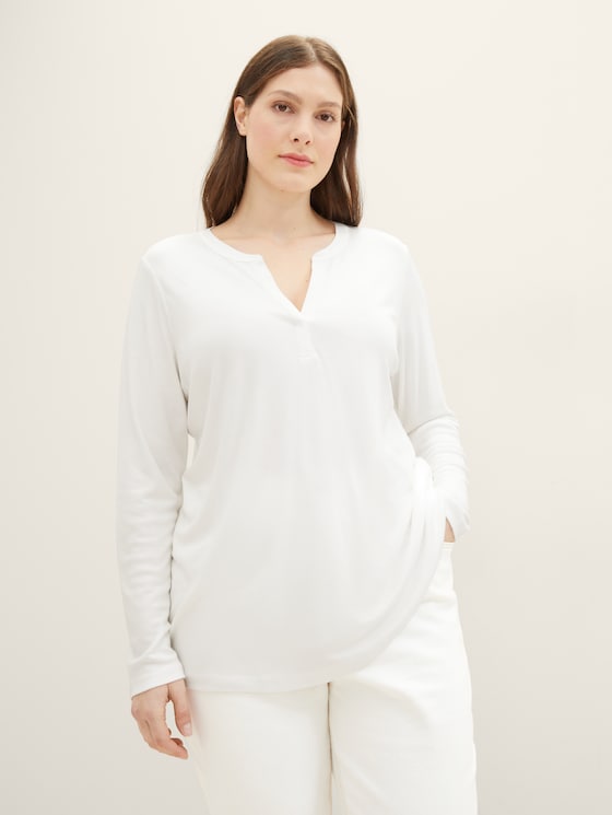 Plus - Long-sleeved shirt with Lyocell