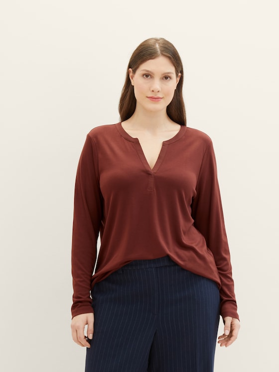 Plus - Long-sleeved shirt with Lyocell
