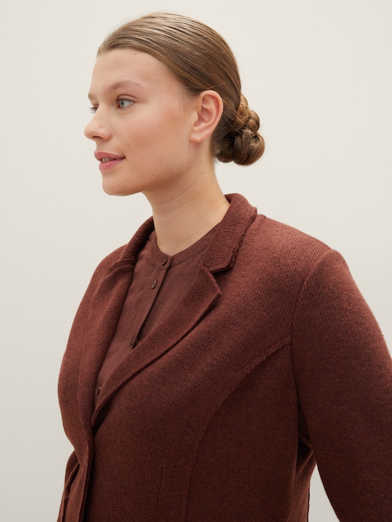 Plus - Blazer with a ribbed texture