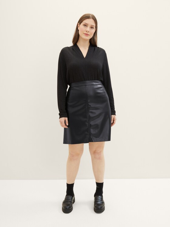 Plus - Skirt made of artificial leather