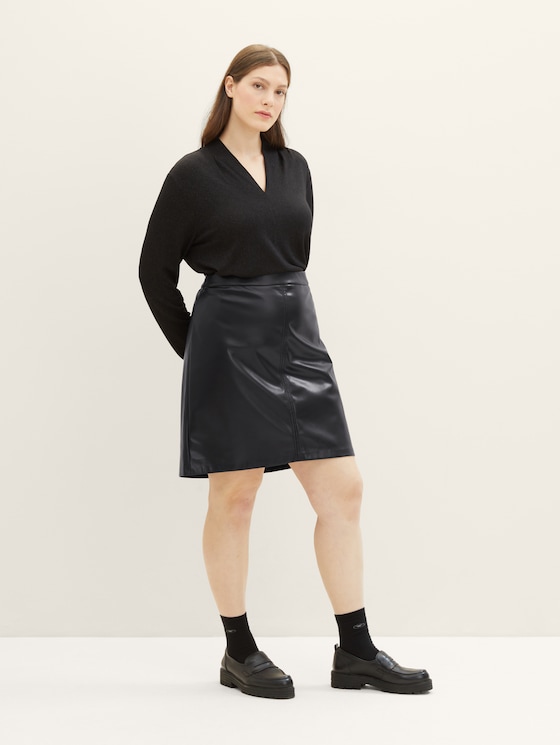 Plus - Skirt made of artificial leather