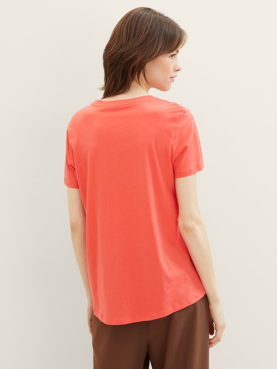 Loose Fit T-Shirt aus Baumwolle von Denim Female, Plain Red