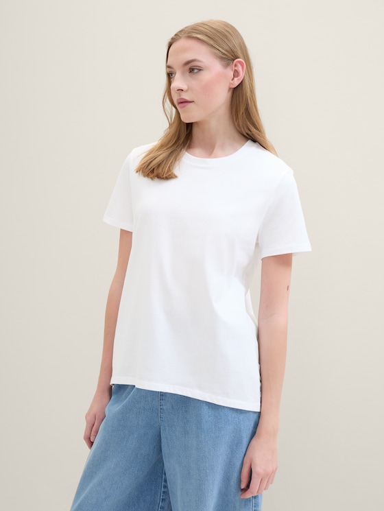Loose Fit T-Shirt aus Baumwolle von Denim Female, White