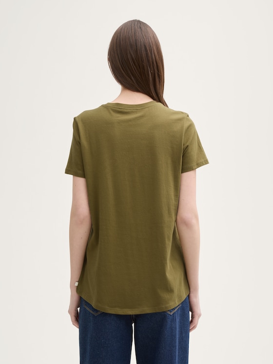 Loose Fit T-Shirt aus Baumwolle von Denim Female, warm moss green