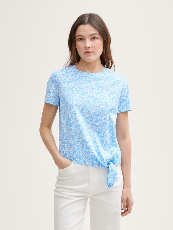 T-Shirt mit Knoten-Detail von Denim Female, small flower print