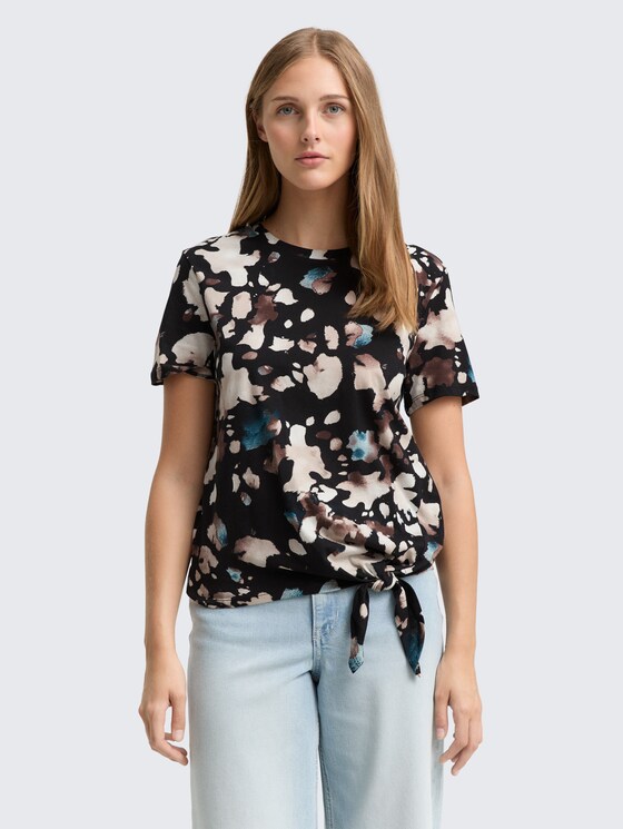T-Shirt mit Knoten-Detail von Denim Female, abstract print