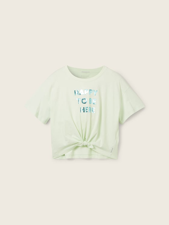 T-shirt met organische katoen door Teen Girls, pale peppermint