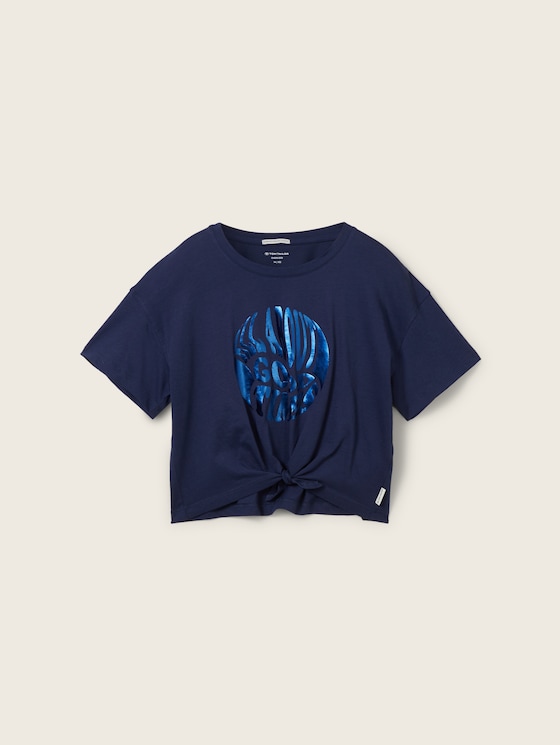 T-shirt met organische katoen door Teen Girls, dark blueberry