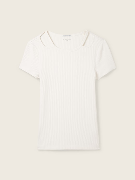 Cropped T-shirt met LENZING(TM) ECOVERO(TM)