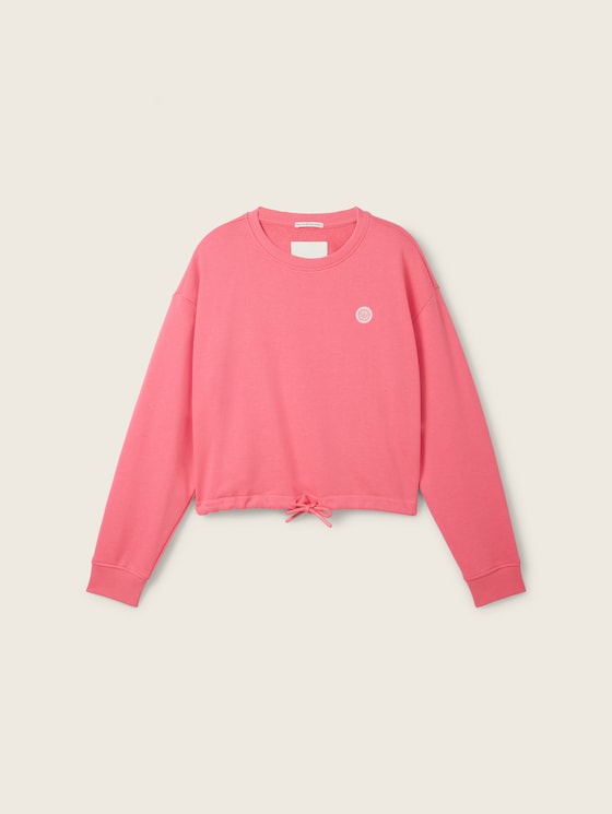Cropped sweatshirt met gerecycled polyester door Teen Girls, dull pink