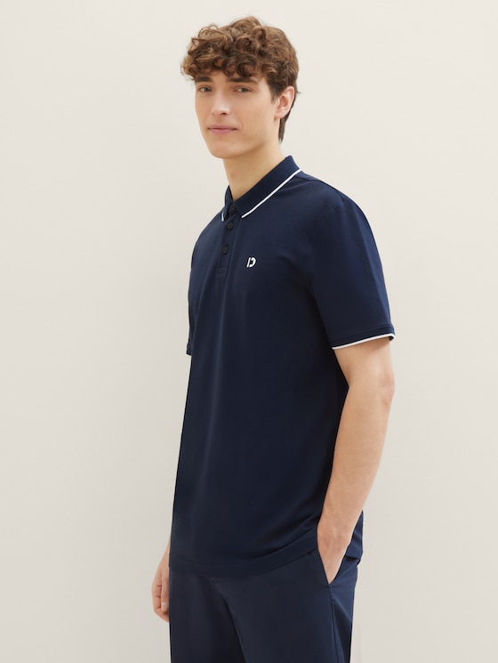 Basic poloshirt door Denim Male, navy