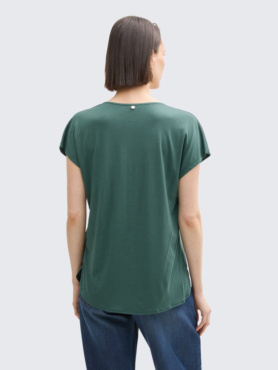 T-shirt van een materiaalmix door Women, explorer green