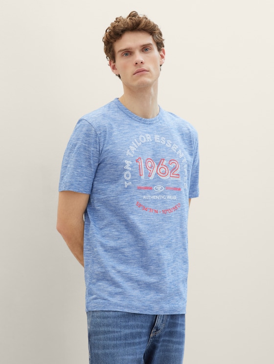 T-shirt met logoprint door Men, sure blue finestripe