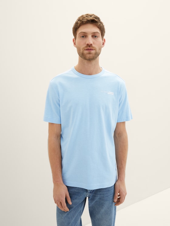 T-shirt met logoprint door Men, washed out middle blue