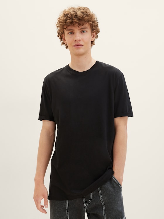 Basic T-Shirt von Denim Male, Black
