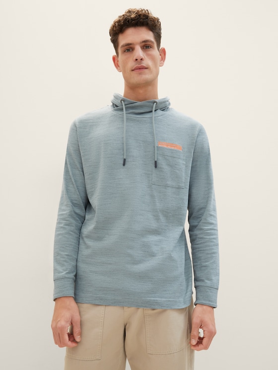 Sweatshirt with a snood in a melange look