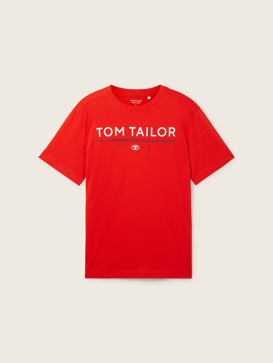 T-Shirt mit Logo Print von Tom Tailor | V-Shirts