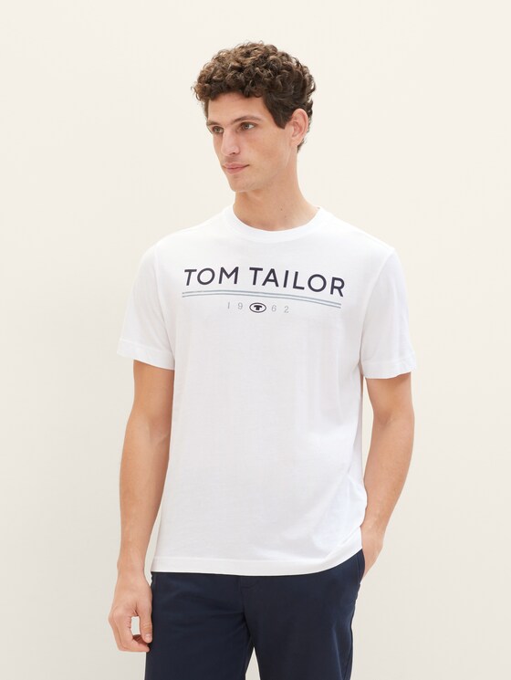 T-shirt with a logo print by Tom Tailor