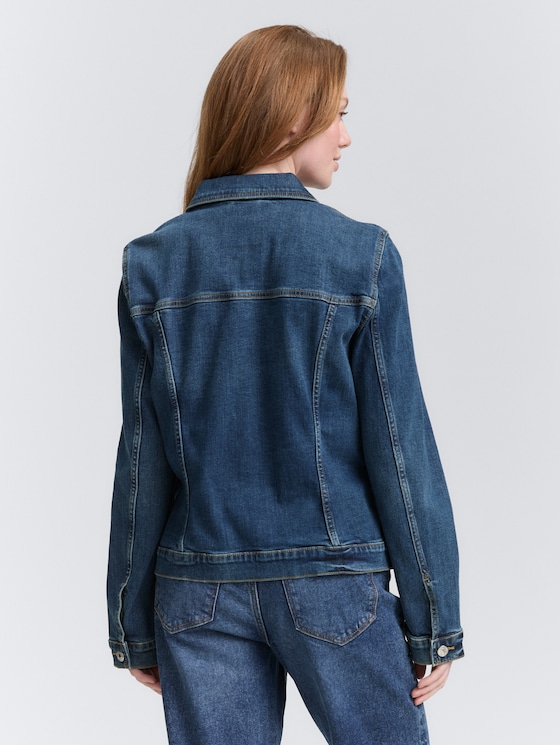 Jeansjacke mit Bio-Baumwolle von Denim Female, Used Mid Stone Blue Denim