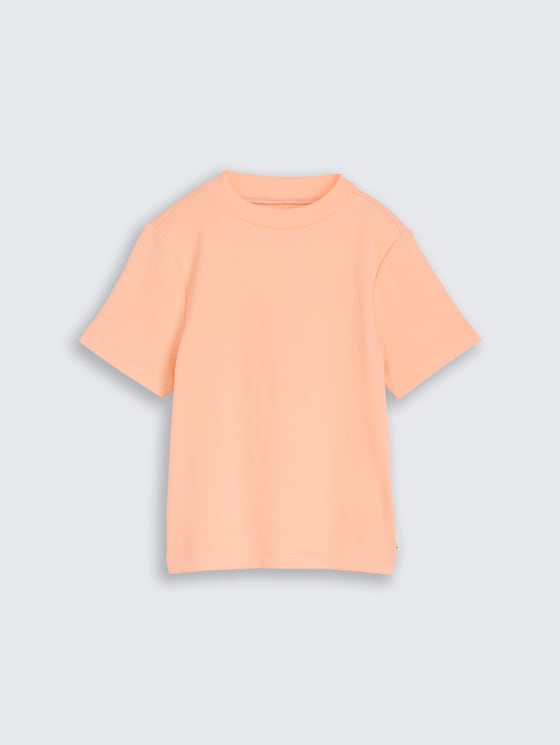 Cropped T-Shirt mit Rippstruktur von Teen Girls, peach bloom